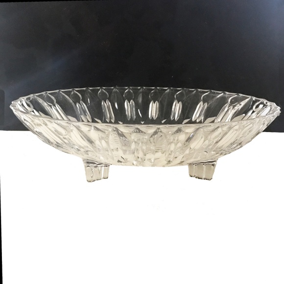 Crystal Oval Serving Bowl Dish - Picture 1 of 2